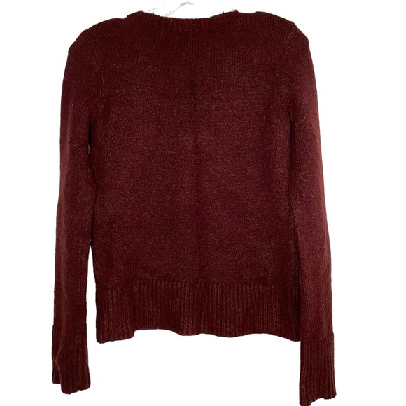 Tahari Maroon Sweater Womens Size XP Pullover Fall Winter Basic Preppy Warm Cozy - Picture 2 of 8